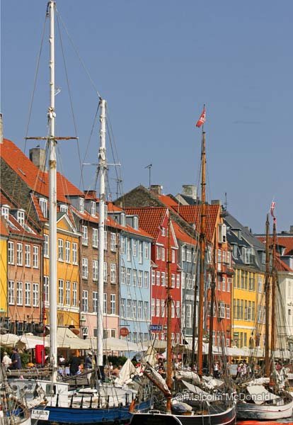 Colour and activity abound in this old seafaring part of Copenhagen, Denmark