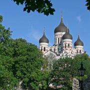 The Russian Orthodox Cathedral dominates the city skyline, Tallinn, Estonia
